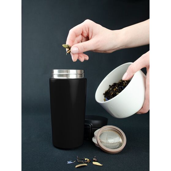 Термостакан с ситечком No Leak Infuser, черный-8