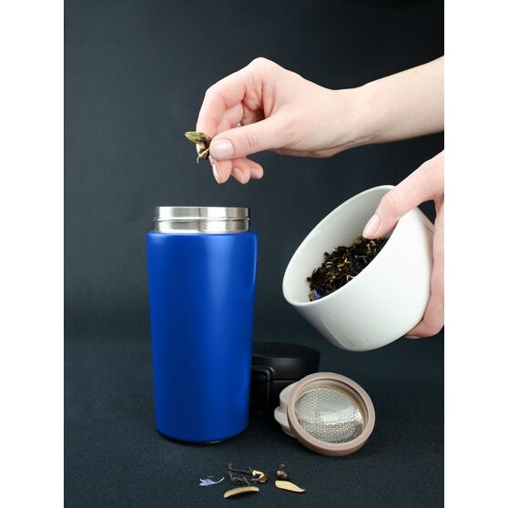 Термостакан с ситечком No Leak Infuser, синий-7