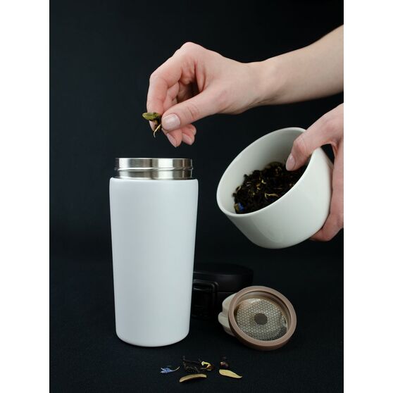 Термостакан с ситечком No Leak Infuser, белый-8
