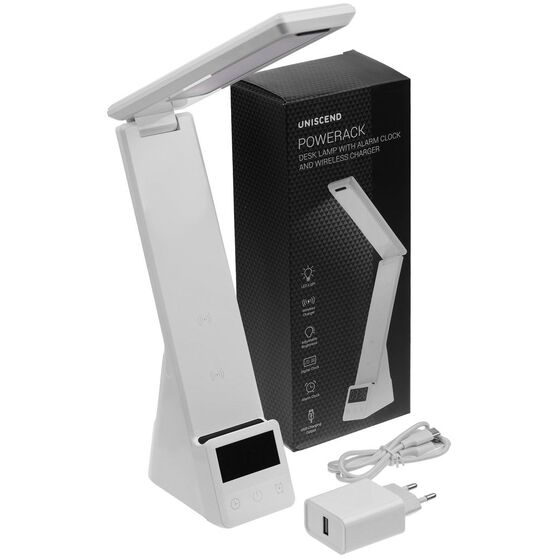 Лампа с беспроводной зарядкой смартфона и часов Powerack, белая-13