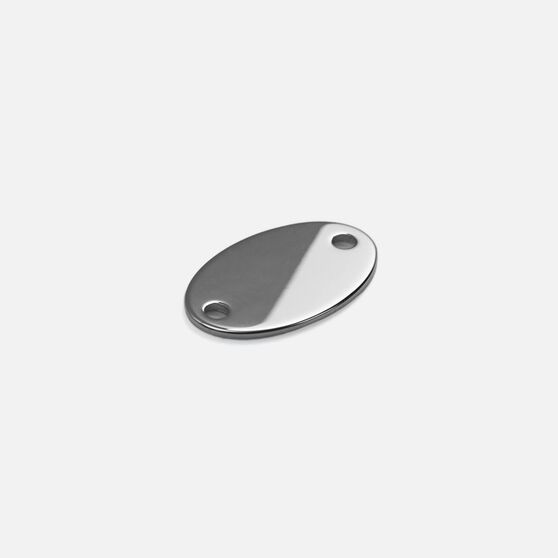 Шильдик металлический Alfa Oval, серебристый (хром)-2