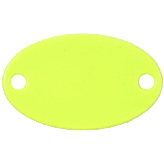 Шильдик металлический Alfa Oval, желтый неон-1
