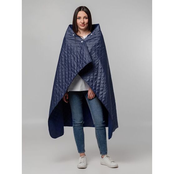 Плед-пончо для пикника SnapCoat, синий-8