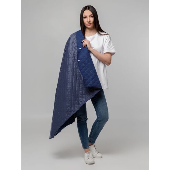 Плед-пончо для пикника SnapCoat, синий-10