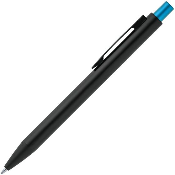 Ручка шариковая Chromatic, черная с голубым-2