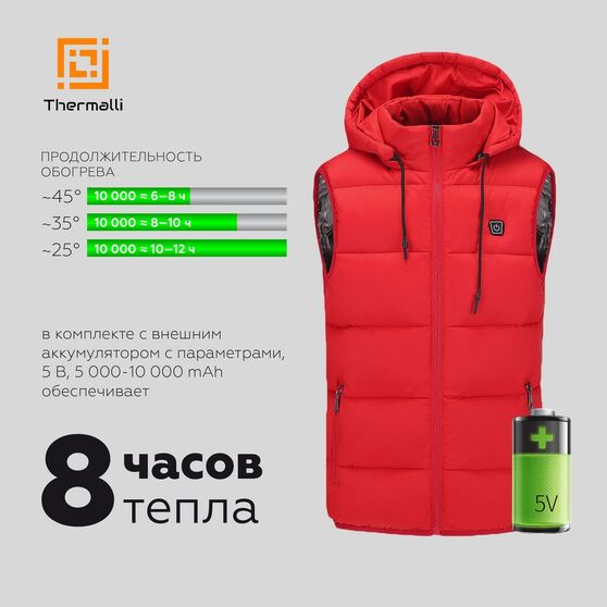 Куртка с подогревом Thermalli Meribell, черная-11