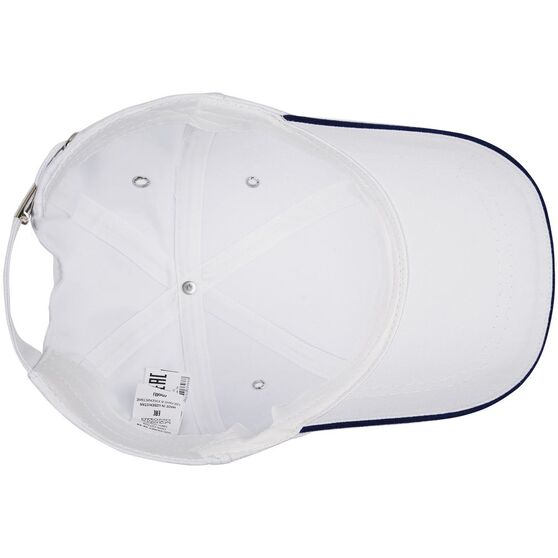 Бейсболка Canopy, белая с темно-синим кантом-3