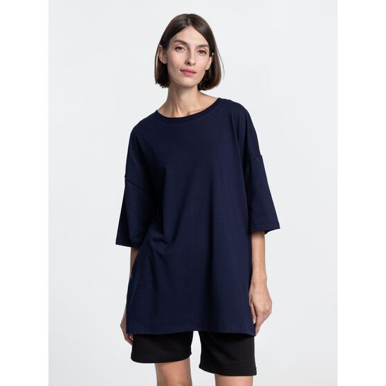Футболка унисекс оверсайз Crosstown, темно-синяя-9