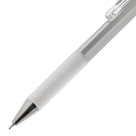 Ручка шариковая Easy Grip, серебристая-4