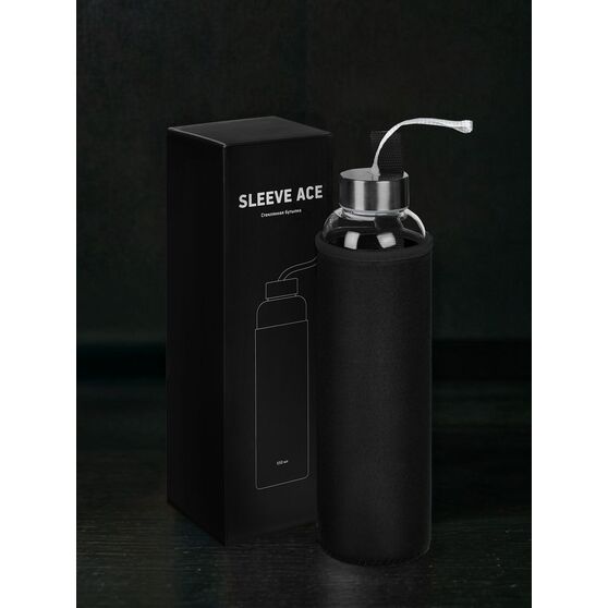 Бутылка для воды Sleeve Ace, черная-6