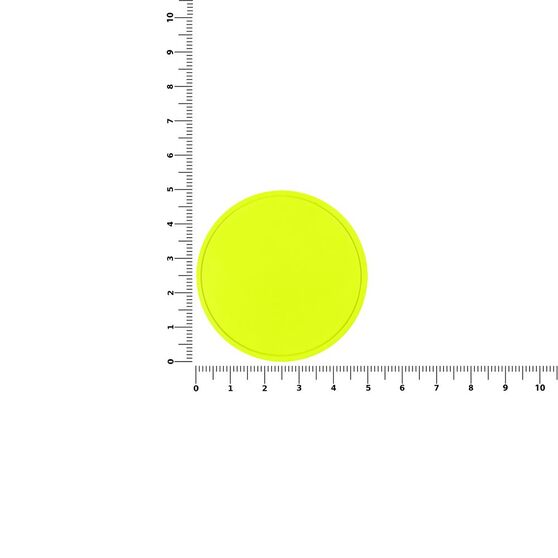 Лейбл из ПВХ Dzeta Round, L, желтый неон-2