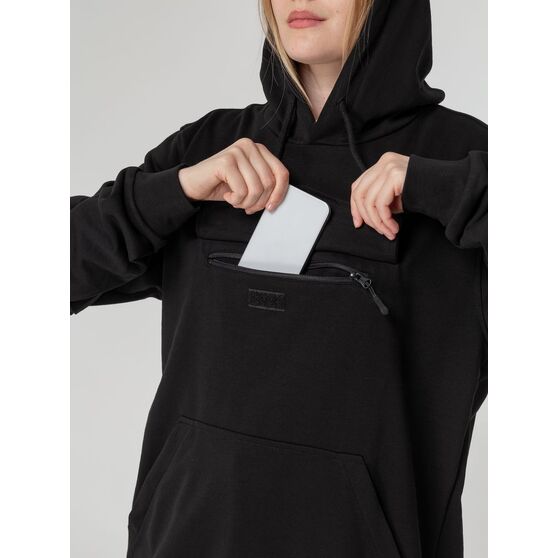 Худи унисекс с карманом на груди Chest Pocket, черное-11
