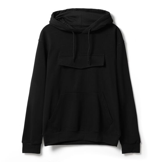 Худи унисекс с карманом на груди Chest Pocket, черное-2