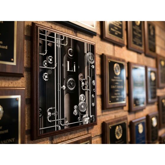 Плакетка Plaque, большая, венге с серебристой пластиной-7