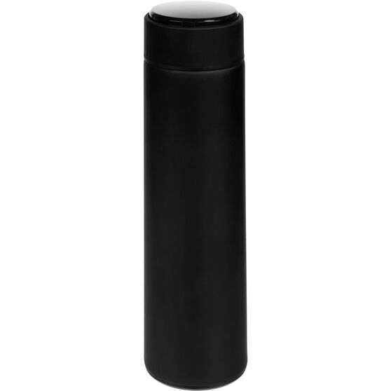 Смарт-бутылка с заменяемой батарейкой Long Therm Soft Touch, черная-1