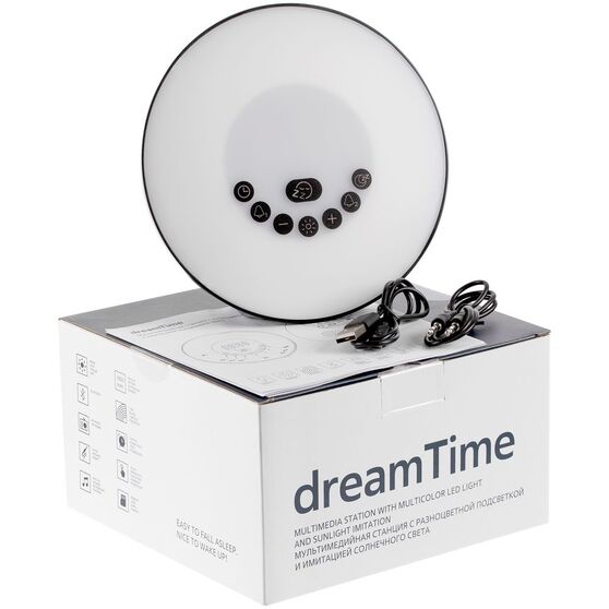 Лампа-колонка со световым будильником dreamTime, ver.2, черная-9