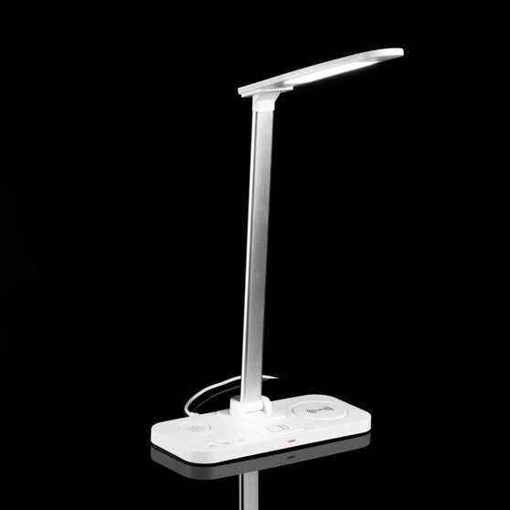 Настольная лампа с беспроводной зарядкой Power Light, белая-10