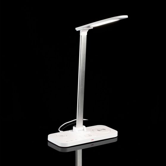 Настольная лампа с беспроводной зарядкой Power Light, белая-12