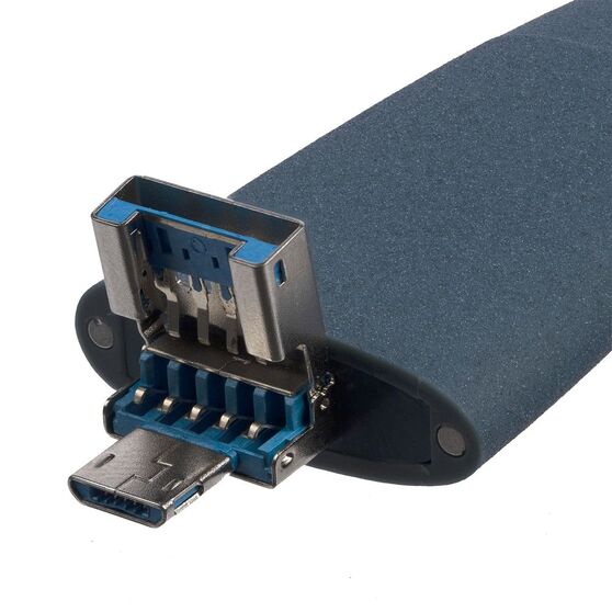 Флешка Pebble Universal, USB 3.0, серо-синяя, 32 Гб-2