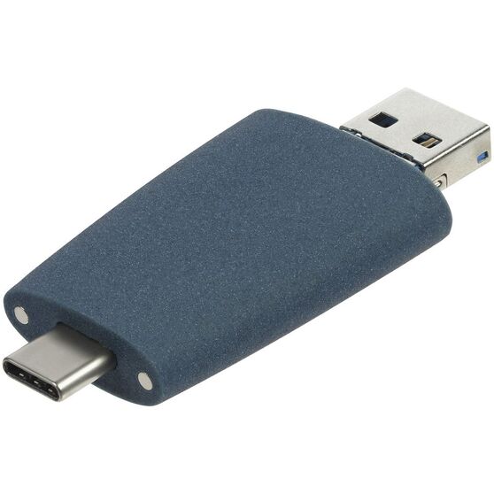Флешка Pebble Universal, USB 3.0, серо-синяя, 32 Гб-6