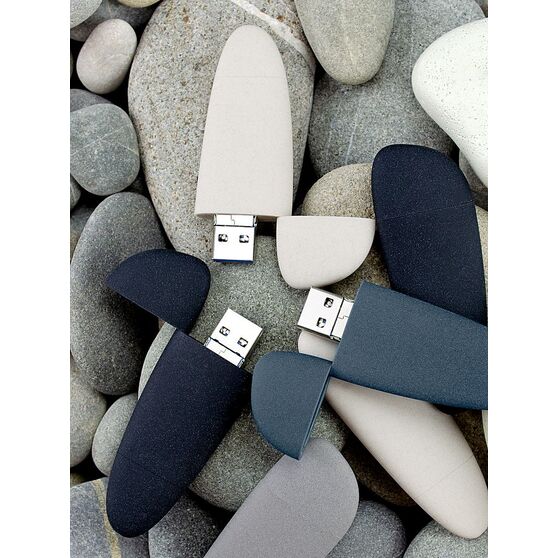 Флешка Pebble Universal, USB 3.0, серо-синяя, 32 Гб-13