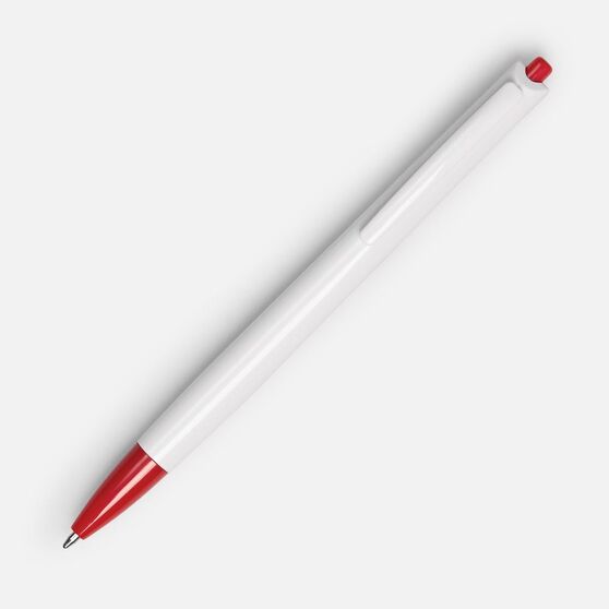 Ручка шариковая Tick, белая с красным-2