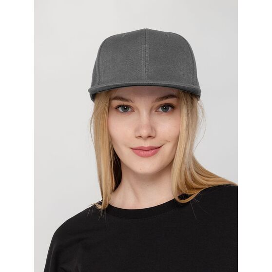 Бейсболка Snapback с прямым козырьком, серая-6