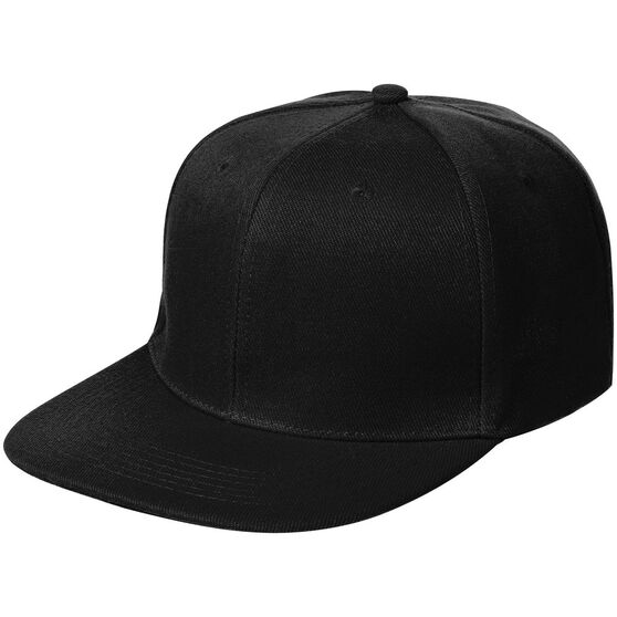 Бейсболка Snapback с прямым козырьком, черная-1