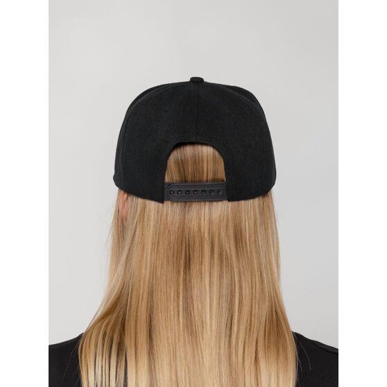 Бейсболка Snapback с прямым козырьком, черная-7