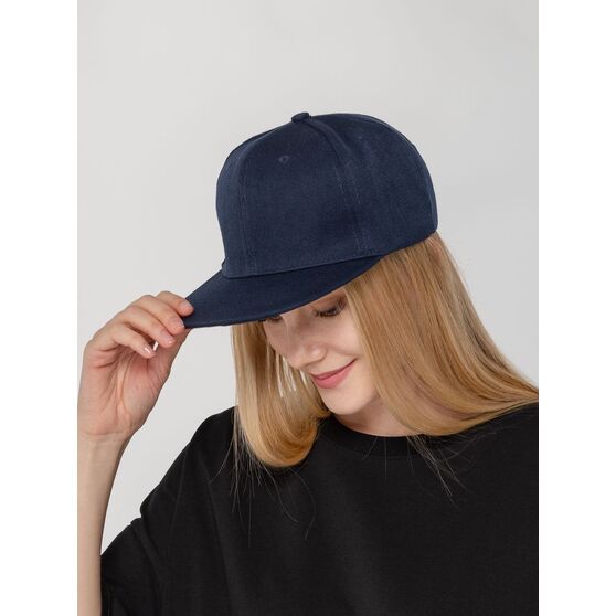Бейсболка Snapback с прямым козырьком, темно-синяя-5