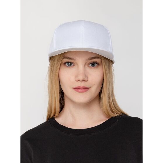 Бейсболка Snapback с прямым козырьком, белая-5