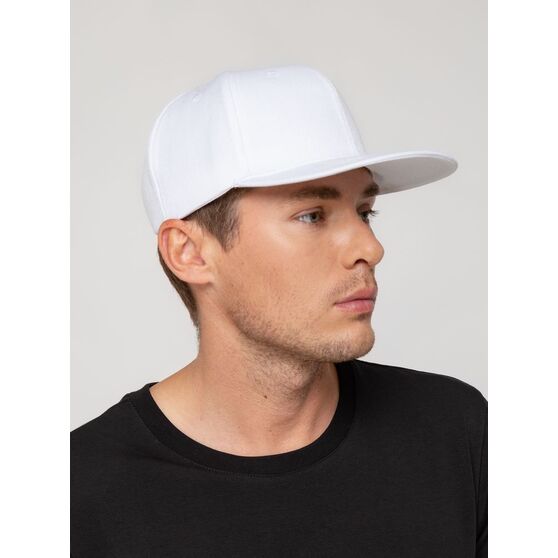 Бейсболка Snapback с прямым козырьком, белая-6
