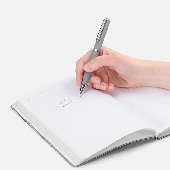 Ручка шариковая Inkish Chrome в футляре, серая-4