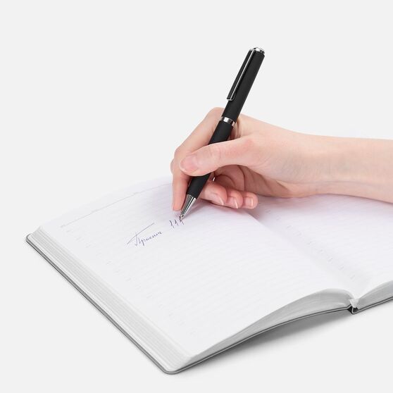 Ручка шариковая Inkish Chrome в футляре, черная-4
