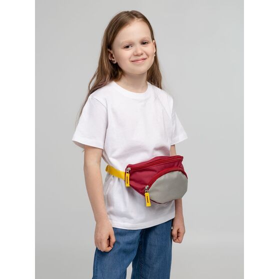 Поясная сумка детская Kiddo, бордовая с серым-5
