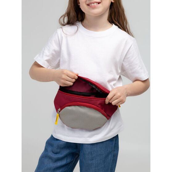 Поясная сумка детская Kiddo, бордовая с серым-6