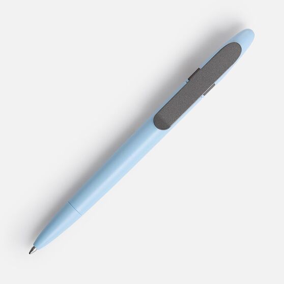 Ручка шариковая Prodir DS5 TSM Metal Clip, голубая с серым-3