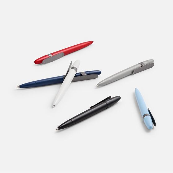 Ручка шариковая Prodir DS5 TSM Metal Clip, синяя с серым-7