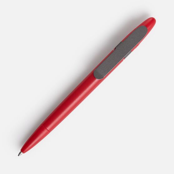 Ручка шариковая Prodir DS5 TSM Metal Clip, красная с серым-3