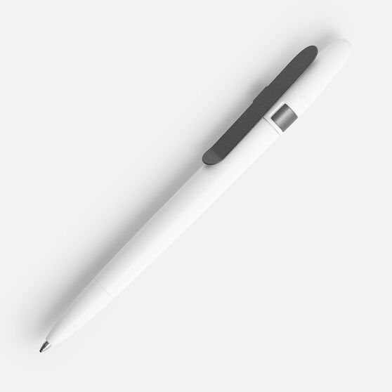 Ручка шариковая Prodir DS5 TSM Metal Clip, белая с серым-1
