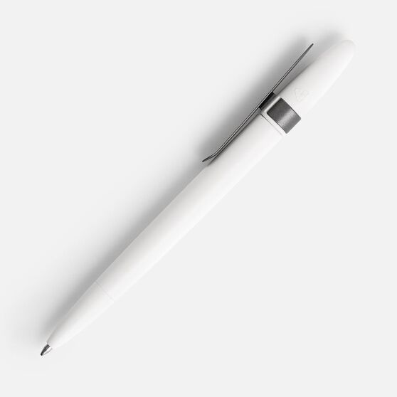 Ручка шариковая Prodir DS5 TSM Metal Clip, белая с серым-2