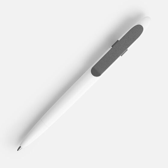 Ручка шариковая Prodir DS5 TSM Metal Clip, белая с серым-3