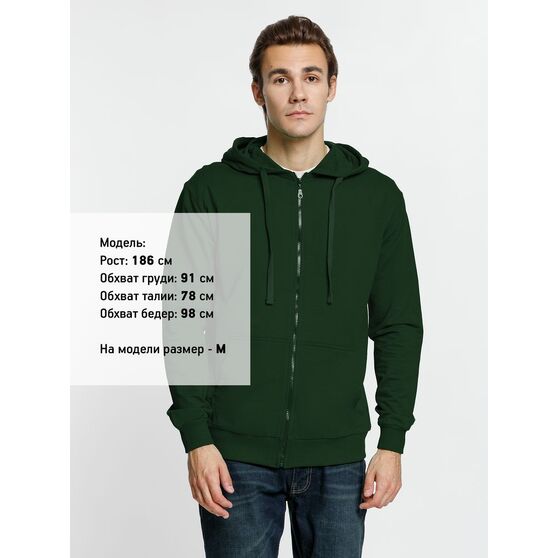 Толстовка на молнии с капюшоном Siverga 2.0, темно-зеленая-6