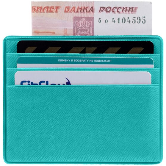 Чехол для карточек Devon, бирюзовый-4