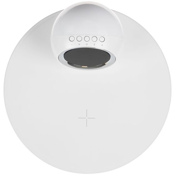 Станция беспроводной зарядки с часами и подсветкой GlobeBee, белая-5