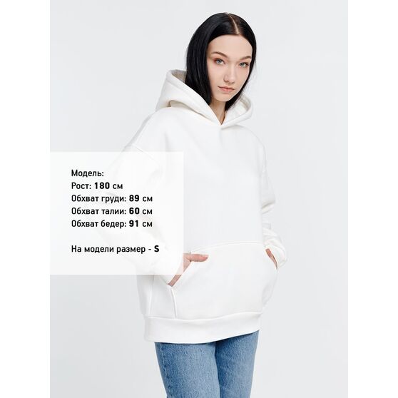 Худи оверсайз унисекс Go Easy, молочно-белое-9
