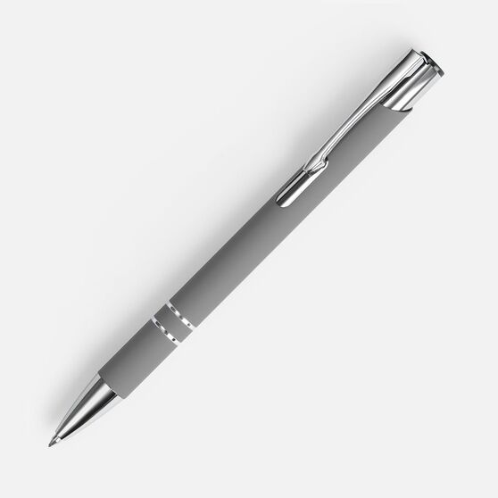Ручка шариковая Keskus Soft Touch, серая-1