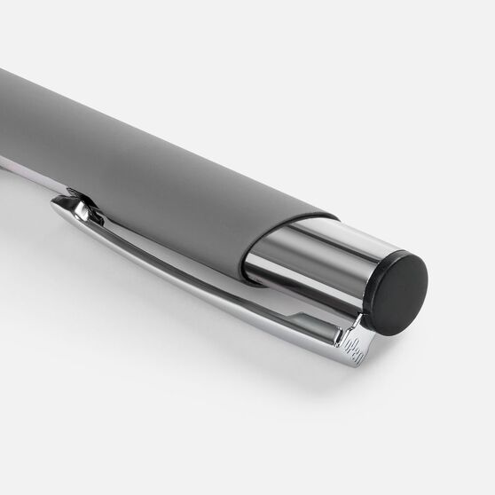 Ручка шариковая Keskus Soft Touch, серая-3