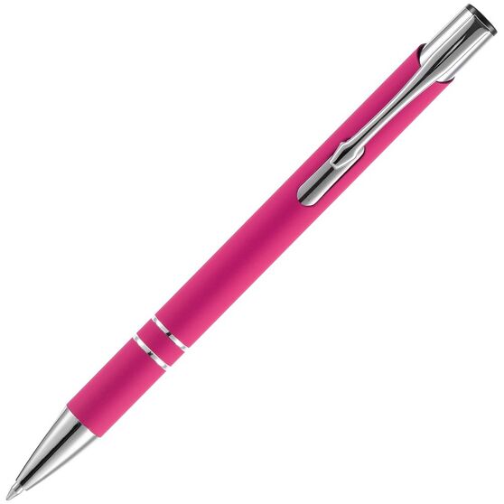 Ручка шариковая Keskus Soft Touch, розовая-3