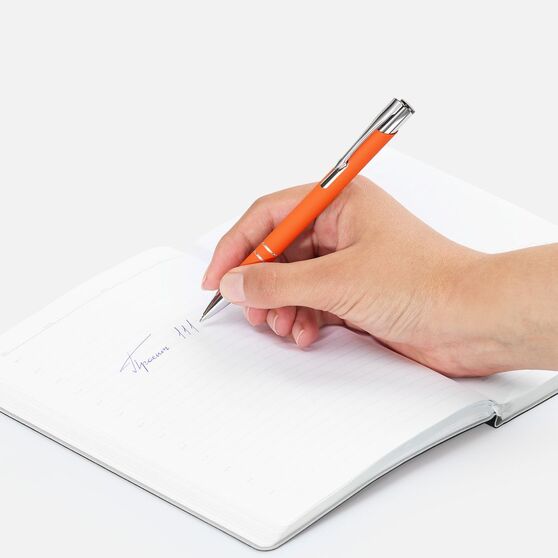 Ручка шариковая Keskus Soft Touch, оранжевая-5